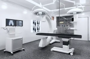 The interior of an examination room